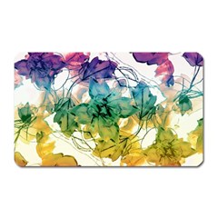 Multicolored Floral Swirls Decorative Design Magnet (rectangular)