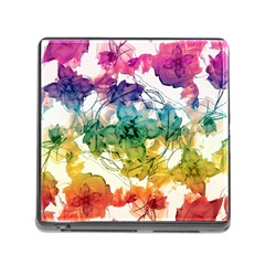 Multicolored Floral Swirls Decorative Design Memory Card Reader With Storage (square) by dflcprints