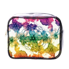 Multicolored Floral Swirls Decorative Design Mini Travel Toiletry Bag (one Side) by dflcprints