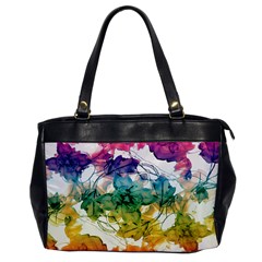 Multicolored Floral Swirls Decorative Design Oversize Office Handbag (one Side)