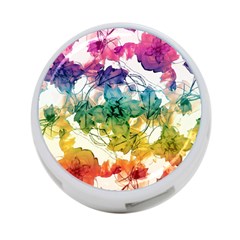 Multicolored Floral Swirls Decorative Design 4-port Usb Hub (two Sides)