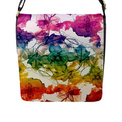 Multicolored Floral Swirls Decorative Design Flap Closure Messenger Bag (large) by dflcprints