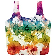 Multicolored Floral Swirls Decorative Design Reusable Bag (xl) by dflcprints