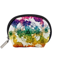 Multicolored Floral Swirls Decorative Design Accessory Pouch (small) by dflcprints