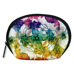 Multicolored Floral Swirls Decorative Design Accessory Pouch (medium) by dflcprints