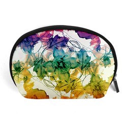 Multicolored Floral Swirls Decorative Design Accessory Pouch (large) by dflcprints