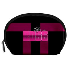 Like A Boss Shiny Pink Accessory Pouch (large) by OCDesignss