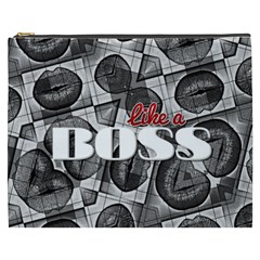 Like A Boss Blk&wht Cosmetic Bag (xxxl) by OCDesignss