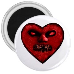 Evil Heart Shaped Dark Monster  3  Button Magnet by dflcprints