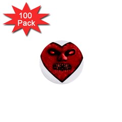 Evil Heart Shaped Dark Monster  1  Mini Button (100 Pack) by dflcprints