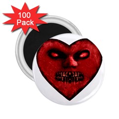 Evil Heart Shaped Dark Monster  2 25  Button Magnet (100 Pack) by dflcprints