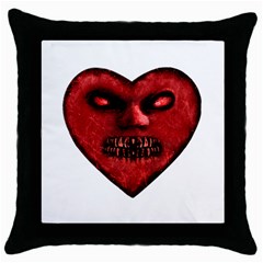 Evil Heart Shaped Dark Monster  Black Throw Pillow Case by dflcprints