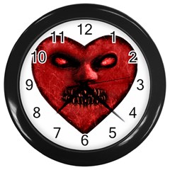 Evil Heart Shaped Dark Monster  Wall Clock (black) by dflcprints