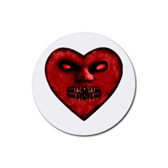 Evil Heart Shaped Dark Monster  Drink Coaster (round) by dflcprints