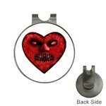 Evil Heart Shaped Dark Monster  Hat Clip with Golf Ball Marker Front