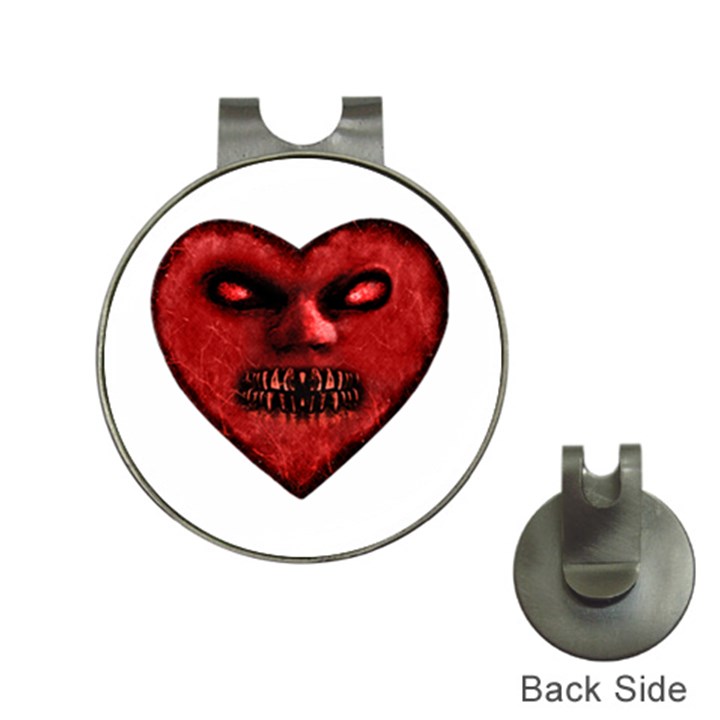 Evil Heart Shaped Dark Monster  Hat Clip with Golf Ball Marker