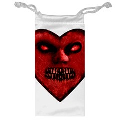 Evil Heart Shaped Dark Monster  Jewelry Bag by dflcprints