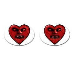 Evil Heart Shaped Dark Monster  Cufflinks (oval) by dflcprints