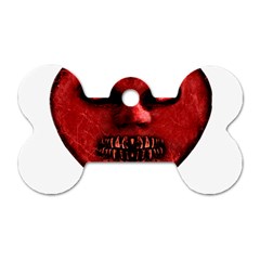 Evil Heart Shaped Dark Monster  Dog Tag Bone (one Sided) by dflcprints