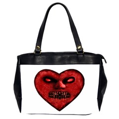 Evil Heart Shaped Dark Monster  Oversize Office Handbag (two Sides) by dflcprints