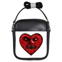 Evil Heart Shaped Dark Monster  Girl s Sling Bag by dflcprints