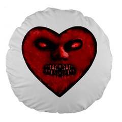 Evil Heart Shaped Dark Monster  18  Premium Round Cushion  by dflcprints