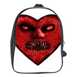 Evil Heart Shaped Dark Monster  School Bag (XL) Front