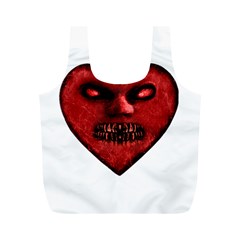 Evil Heart Shaped Dark Monster  Reusable Bag (m) by dflcprints