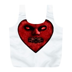 Evil Heart Shaped Dark Monster  Reusable Bag (l) by dflcprints