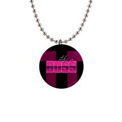 Like A Boss Shiny Pink Button Necklace by OCDesignss