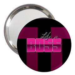 Like A Boss Shiny Pink 3  Handbag Mirror