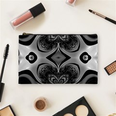 Crazy Black&white Fractal Cosmetic Bag (medium) by OCDesignss