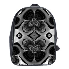 Crazy Black&white Fractal School Bag (large) by OCDesignss