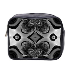 Crazy Black&white Fractal Mini Travel Toiletry Bag (two Sides) by OCDesignss