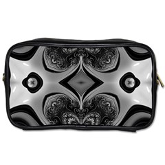 Crazy Black&white Fractal Travel Toiletry Bag (one Side) by OCDesignss