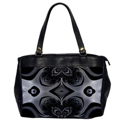 Crazy Black&white Fractal Oversize Office Handbag (one Side) by OCDesignss