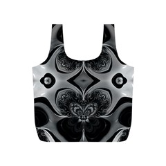 Crazy Black&white Fractal Reusable Bag (s) by OCDesignss