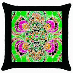 Florescent Abstract  Black Throw Pillow Case by OCDesignss