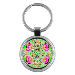 Florescent Abstract  Key Chain (round) by OCDesignss