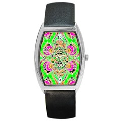 Florescent Abstract  Tonneau Leather Watch by OCDesignss