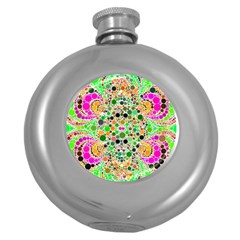 Florescent Abstract  Hip Flask (round) by OCDesignss