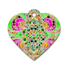 Florescent Abstract  Dog Tag Heart (one Sided)  by OCDesignss