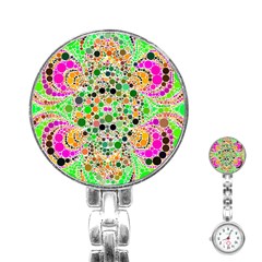 Florescent Abstract  Stainless Steel Nurses Watch by OCDesignss