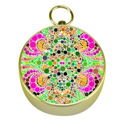 Florescent Abstract  Gold Compass by OCDesignss