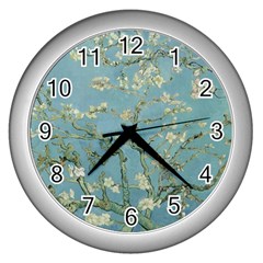 Vincent Van Gogh, Almond Blossom Wall Clock (silver) by Oldmasters