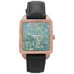 Vincent Van Gogh, Almond Blossom Rose Gold Leather Watch  Front