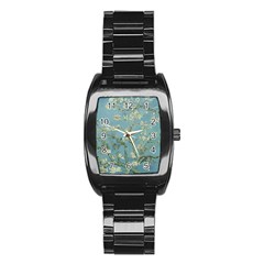 Vincent Van Gogh, Almond Blossom Stainless Steel Barrel Watch by Oldmasters