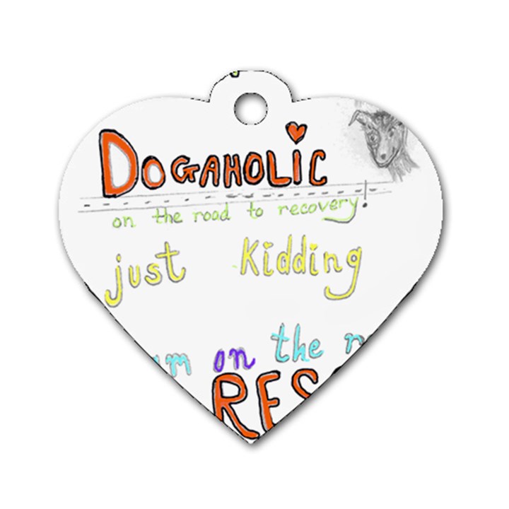 D0gaholic Dog Tag Heart (Two Sided)