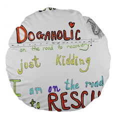 D0gaholic 18  Premium Round Cushion  by Rokinart