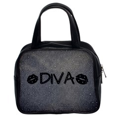 Diva Blk Glitter Lips Classic Handbag (two Sides) by OCDesignss